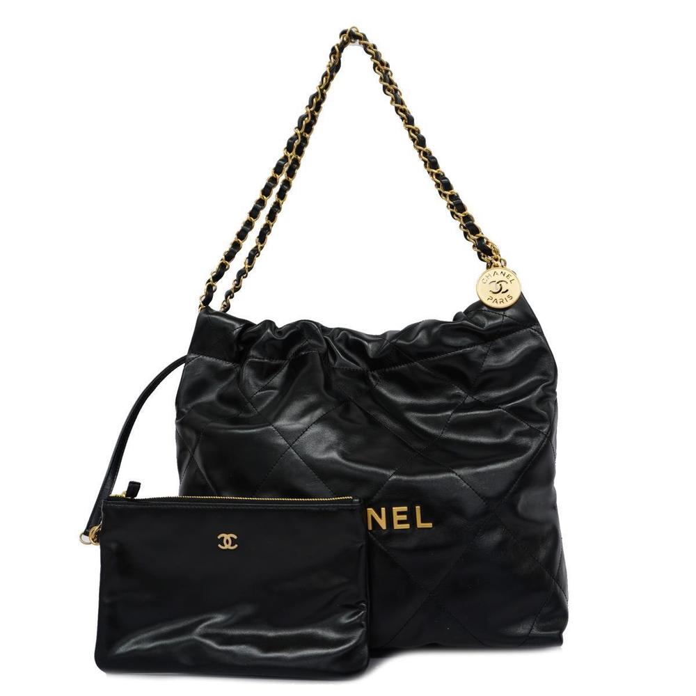 Chanel 22 Chain Shoulder Black Gold Hardware